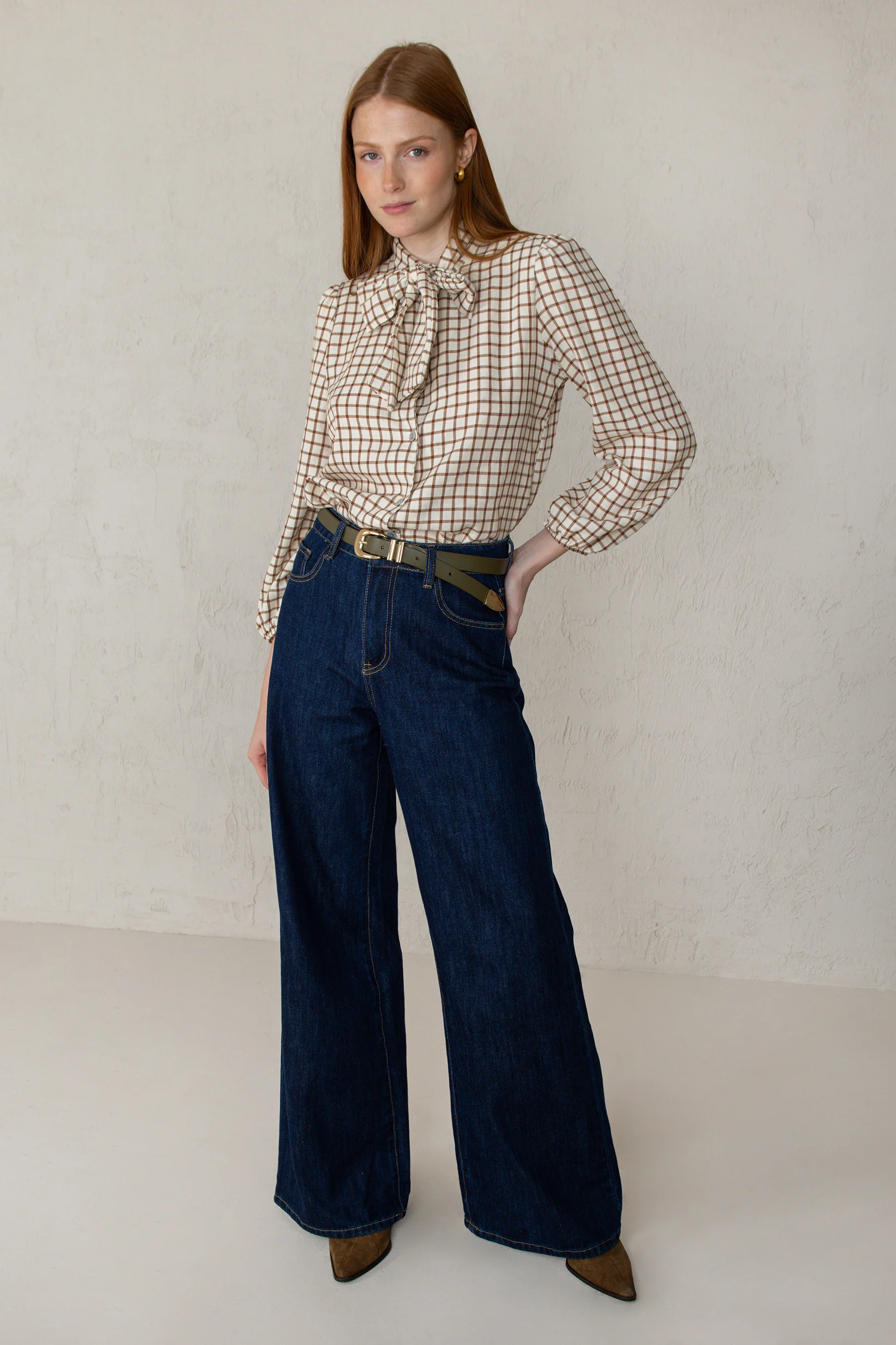 CAMISA CARLOTA // CUADROS TEJA - Image 7