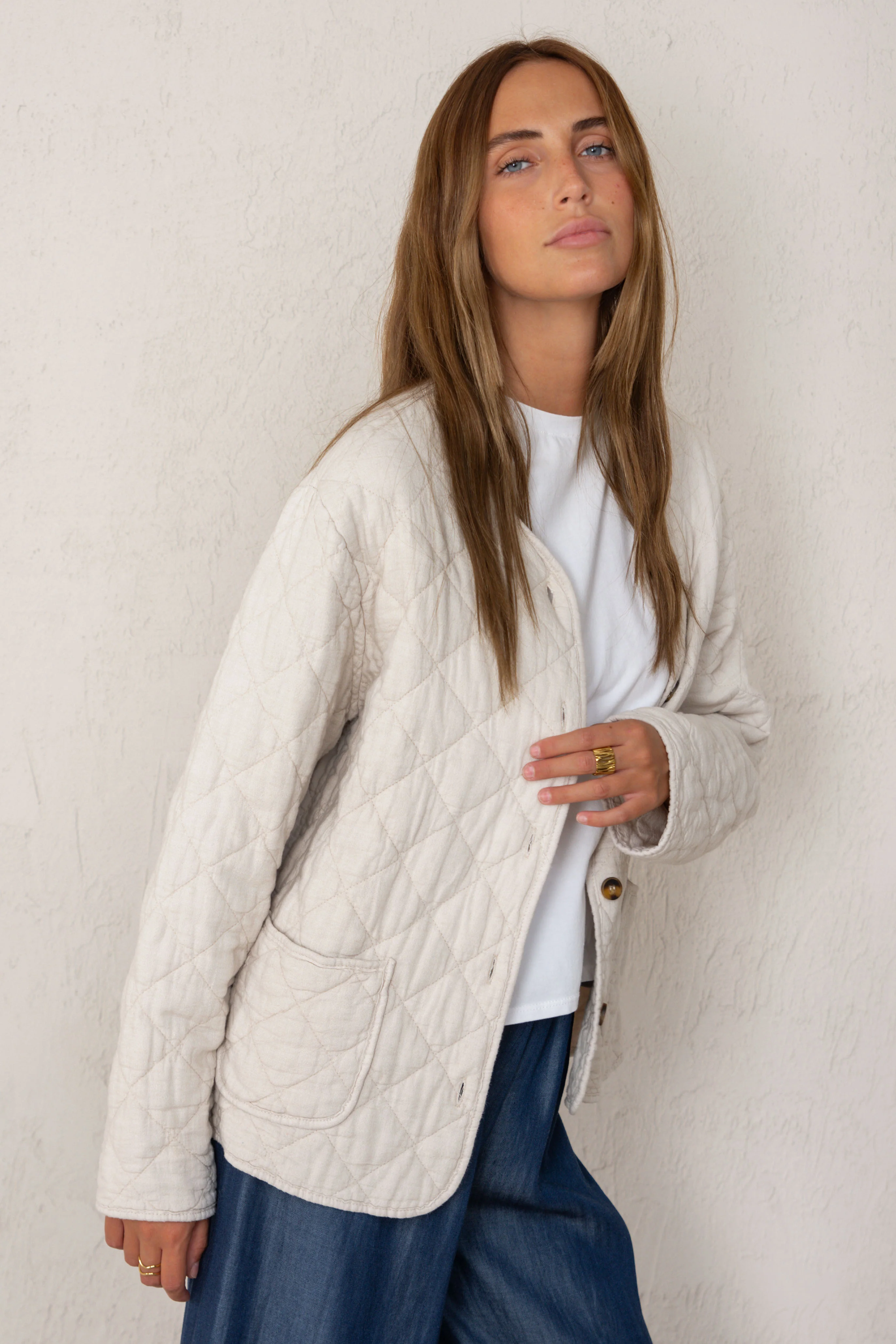 CHAQUETA DANIELA // LINO BEIGE - Image 3