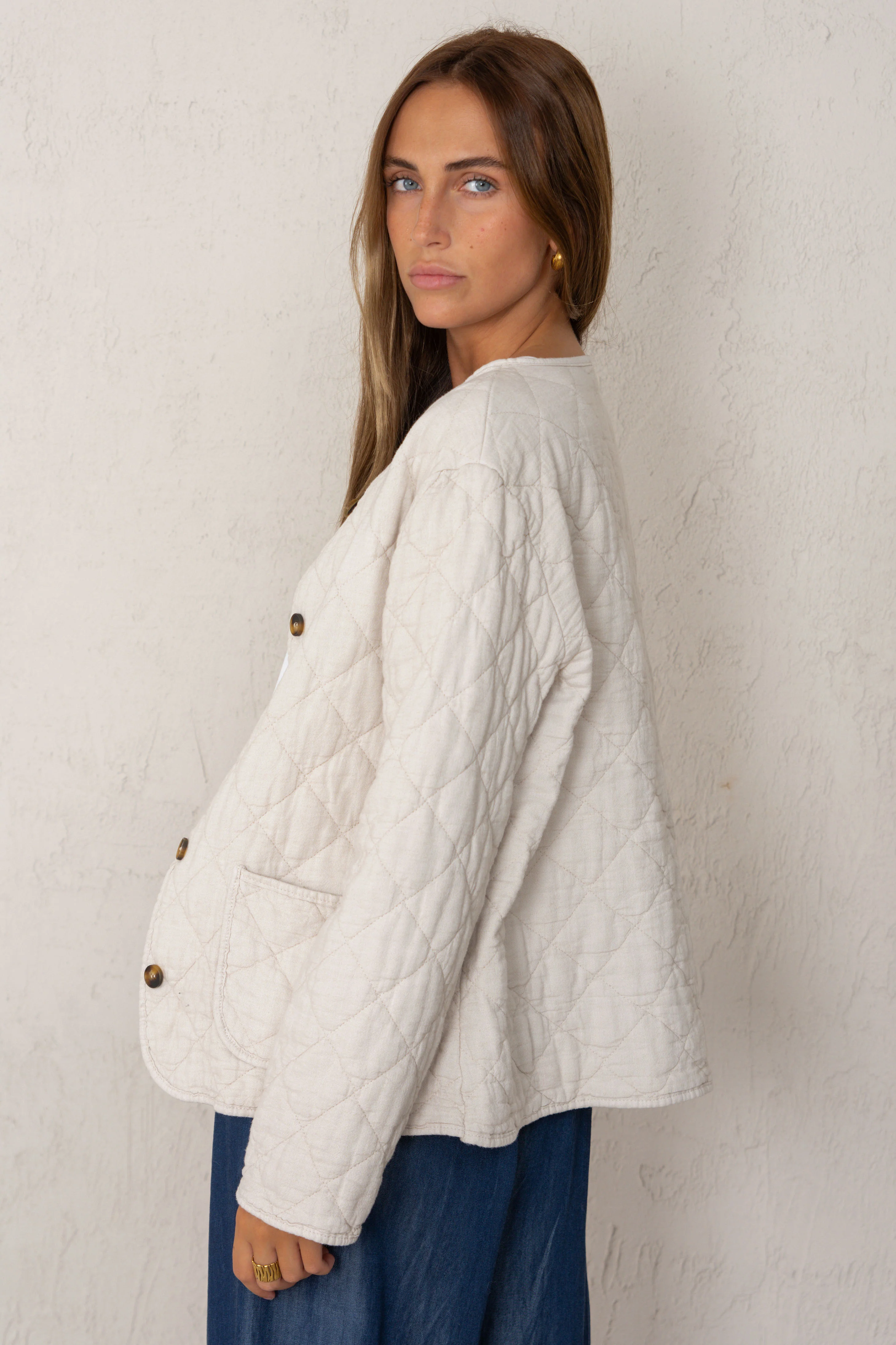 CHAQUETA DANIELA // LINO BEIGE - Image 4